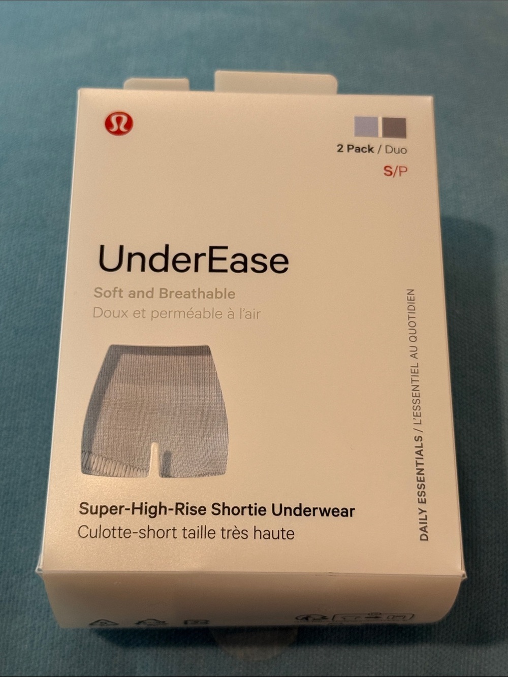 Lululemon UnderEase Super-High-Rise Shortie Underwear 2 Pack Small NWT